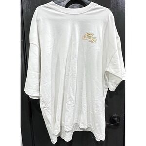 Nike Air White Oversized Tee kJust Do It Claw Graphic Mens Medium Leopard Logo